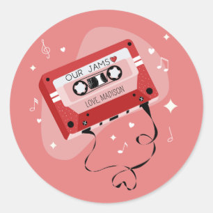 Perfect Mixtape Valentine Classic Round Sticker