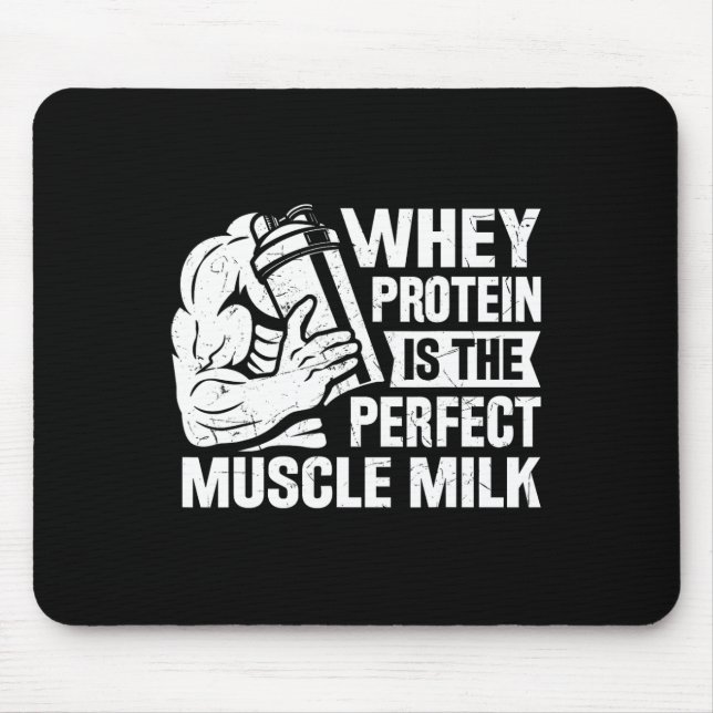 Perfect Muscle Milk Funny Protein Lover Quote Body Mouse Mat (Front)