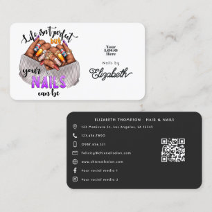 Perfect Nails Slogan Chic Nail Salon Business Card