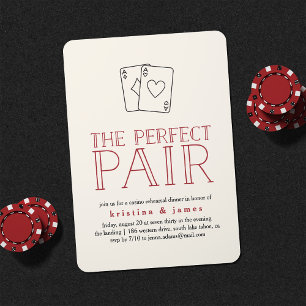 Perfect Pair Casino Rehearsal Dinner Invitation
