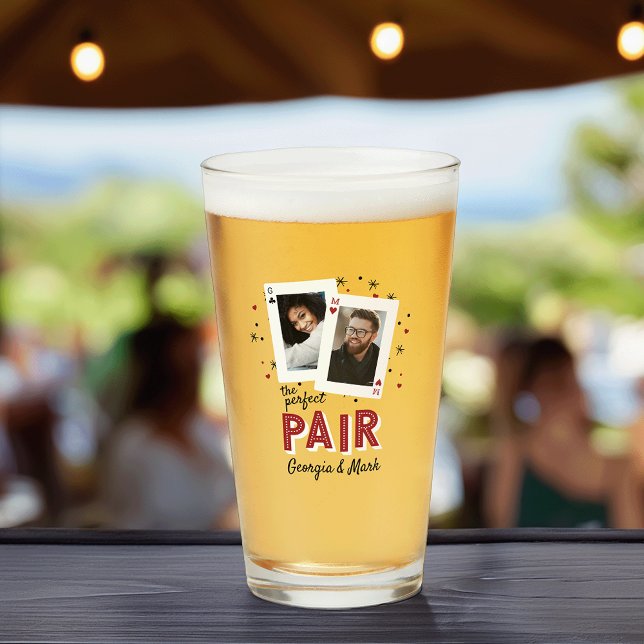 Perfect Pair Casino Theme Couples Photo Favour Glass (Creator Uploaded)