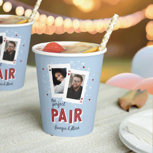 Perfect Pair Casino Theme Couples Photo Paper Cups