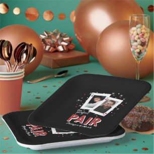 Perfect Pair Casino Theme Couples Photo Paper Plate