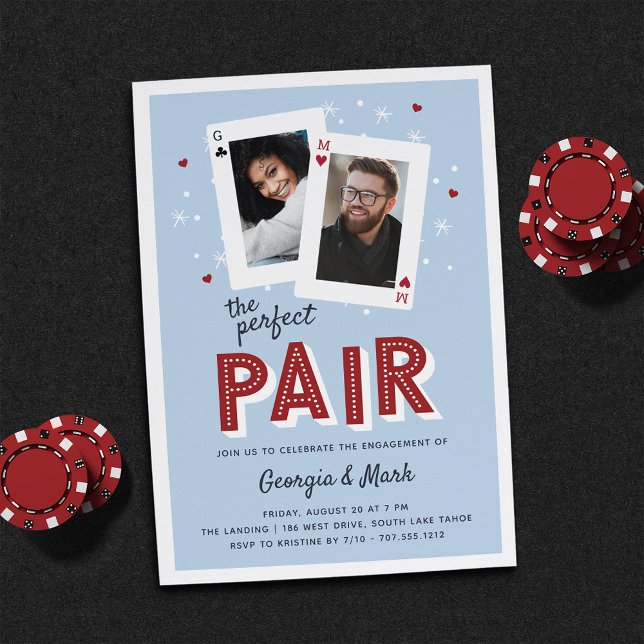 Perfect Pair Casino Theme Engagement Party Invitation (Creator Uploaded)