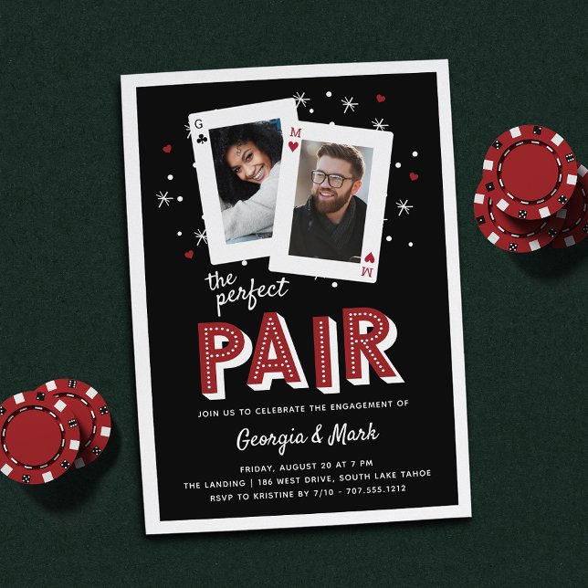 Perfect Pair Casino Theme Engagement Party Invitation (Creator Uploaded)