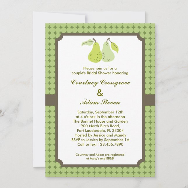 Perfect Pair Couple's Bridal Shower Invitation (Front)