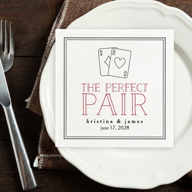 Perfect Pair | Couples Casino Theme Playing Card Napkin (Creator Uploaded)