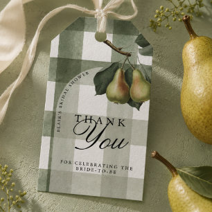 Perfect Pair Gingham Vintage Pear Bridal Shower Gift Tags