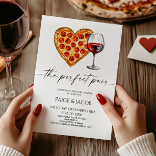 Perfect Pair Pizza Wine Wedding Rehearsal Dinner Invitation