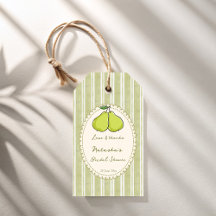 Perfect pair sage green pear bridal shower favor