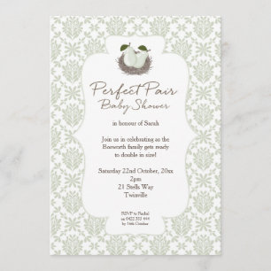 Perfect Pair Twin Baby Shower Invitation