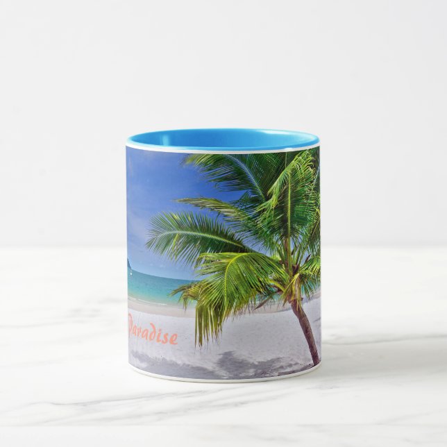 Perfect Palm Tree Tropical Island Beach Mug (Center)