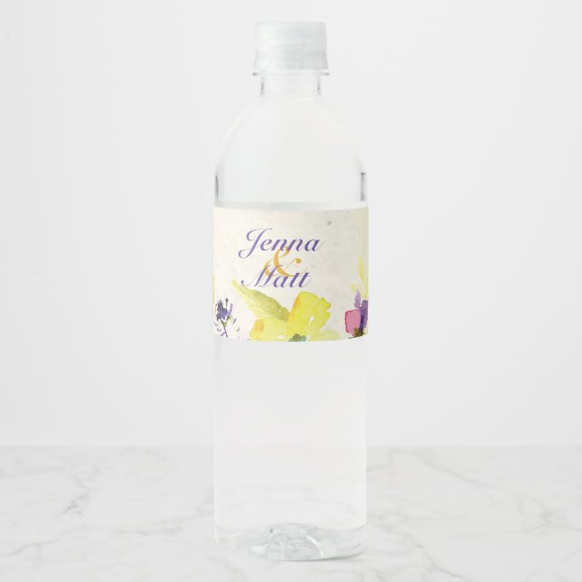 Perfect Pansies, Floral Water Bottle Label (Front)