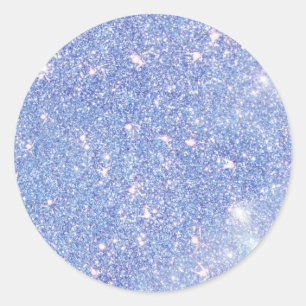 Perfect Paradise Sky Blue Sparkle Glitter Classic Round Sticker