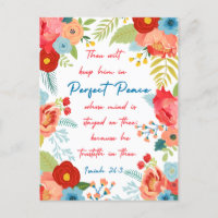 Perfect Peace Floral Design Isaiah 26:3 KJV 