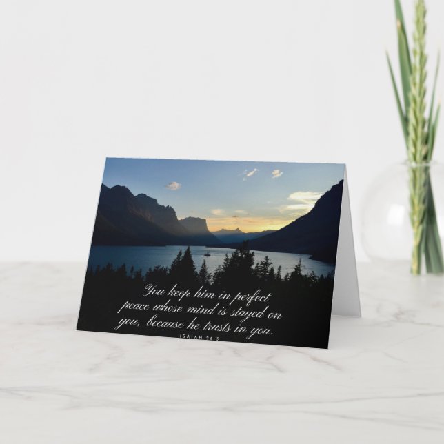 Perfect Peace Isaiah 26:3 Poster Thank You Card (Front)