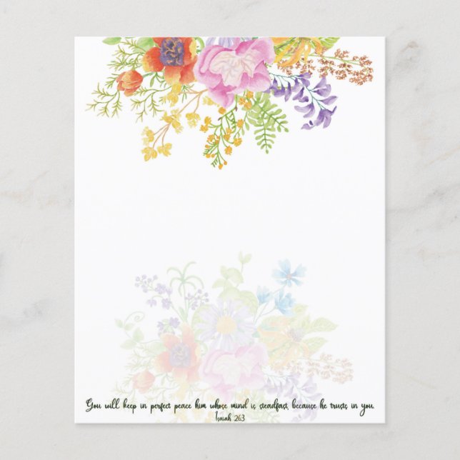 Perfect peace watercolor floral background (Front)