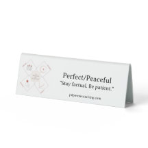 Perfect/Peaceful Plastic Desk Plaque