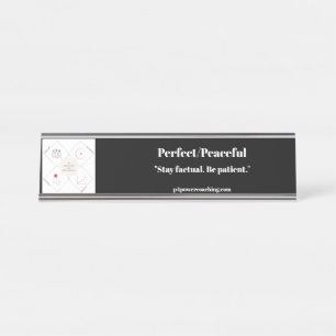 Perfect/Peaceful Silver Desk Plaque Name Plate
