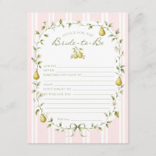 Perfect Pear Bridal Shower Advice Card