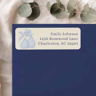Perfect Pear Bridal Shower Blue Address Labels