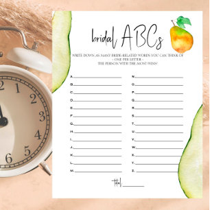 Perfect Pear - Bridal Shower - Bridal ABCs Game
