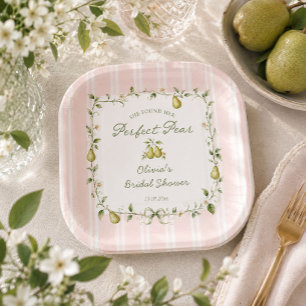 Perfect Pear Bridal Shower Paper Plates