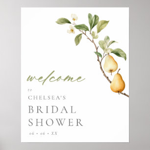 Perfect Pear Bridal Shower Welcome Poster