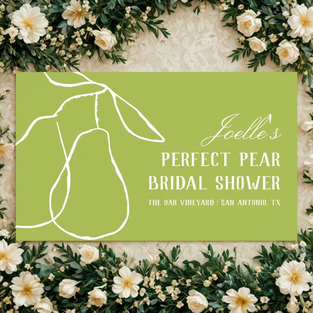 Perfect Pear Elegant Bridal Shower Banner Poster (Creator Uploaded)