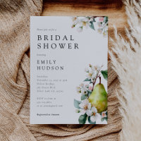 Perfect Pear Floral Bridal Shower Invitation