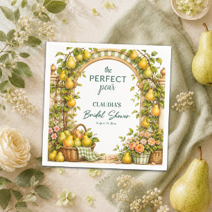 Perfect Pear Green Gingham Bridal Shower Napkin