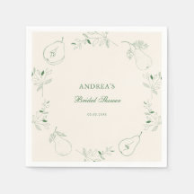 Perfect Pear Hand Drawn Green Bridal Shower 