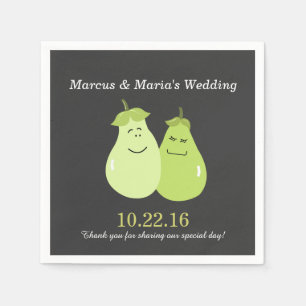 Perfect Pear Pair Bride/Groom Wedding Napkins