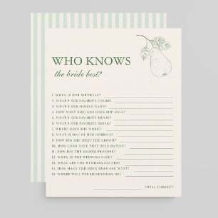 Perfect Pear Pair Who Knows the Bride Best Game