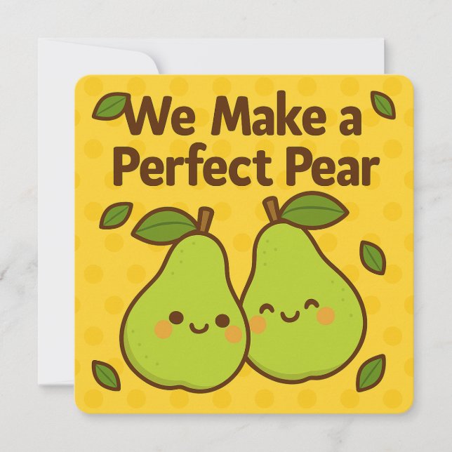 Perfect Pear Pun Greeting Card (Front)