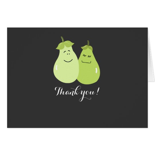 Perfect Pear Wedding Couple Thank you Note Card