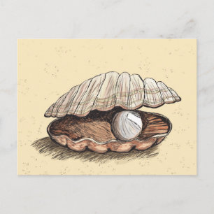 Perfect Pearl Seashell Postcard