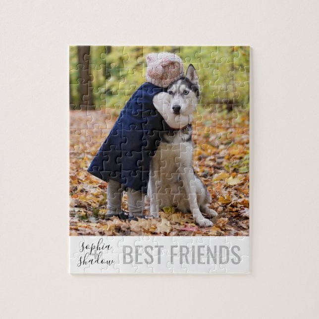 Perfect Pet Best Friends Personalised Names Photo Jigsaw Puzzle (Vertical)