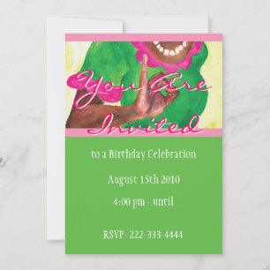 Perfect Pink and green Invitation
