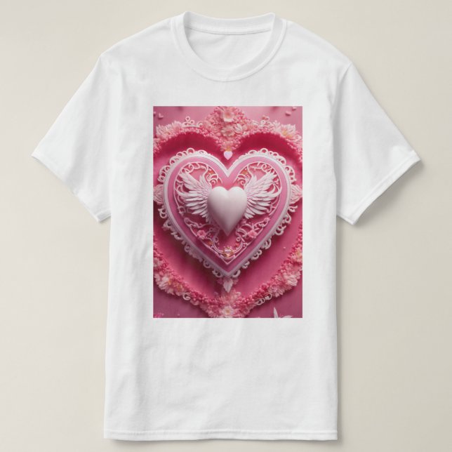 "Perfect Pink Heart: A Symbol of Beauty and Love" T-Shirt (Design Front)