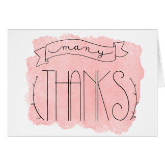 Perfect Pink Many Thanks Thanks You Card