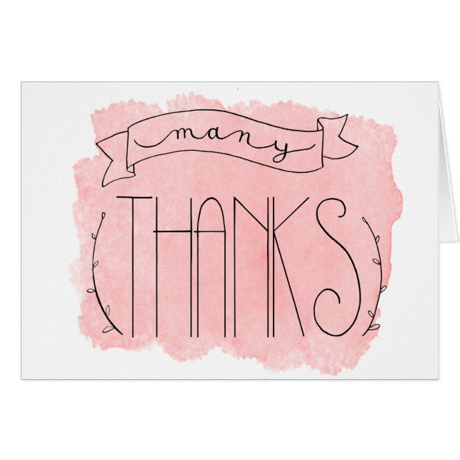 Perfect Pink Many Thanks Thanks You Card (Front Horizontal)