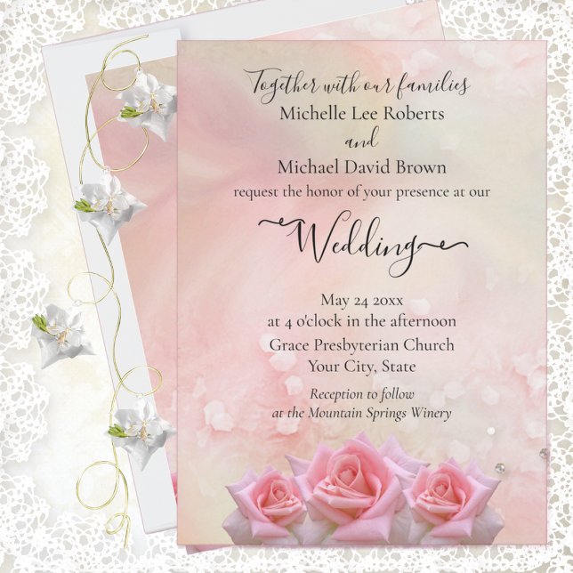 Perfect Pink Roses Wedding Invitation (Creator Uploaded)