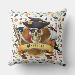 Perfect Pirate Pattern PERSONALIZE  Cushion