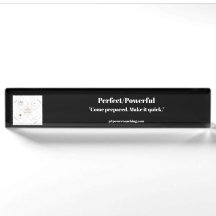 Perfect/Powerful Black Acrylic Desk Plaque