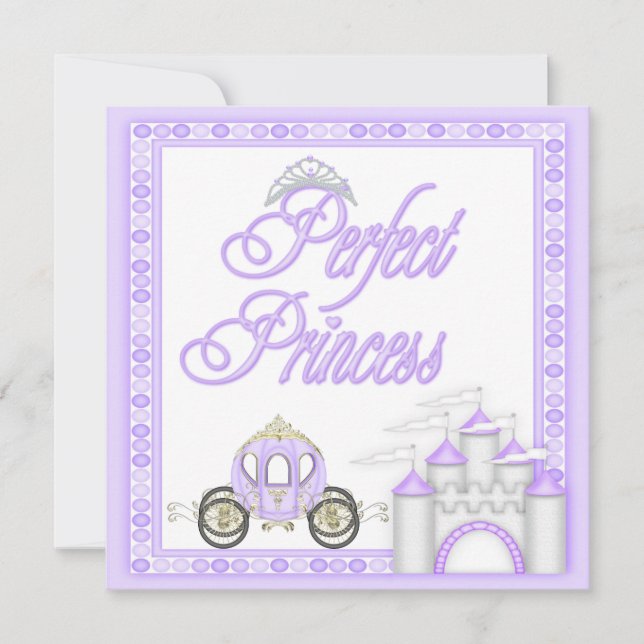 Perfect Princess Baby Shower Coach and Castle Invitation (Front)