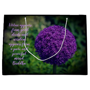 Perfect Purple Allium Flower Motivational Quote Large Gift Bag