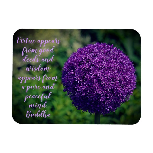 Perfect Purple Allium Flower Motivational Quote Magnet (Horizontal)