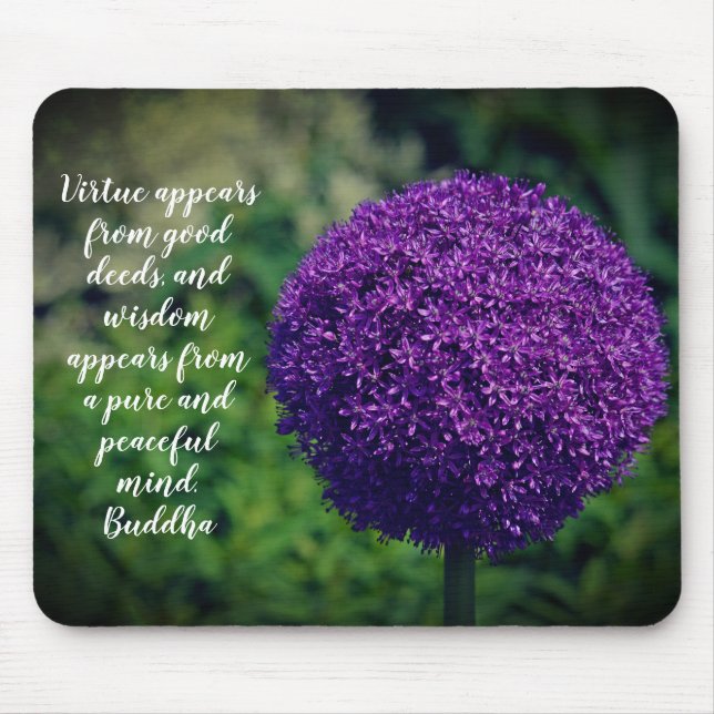 Perfect Purple Allium Flower Motivational Quote Mouse Mat (Front)