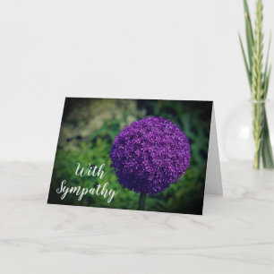 Perfect Purple Allium Flower Personalised Sympathy Card